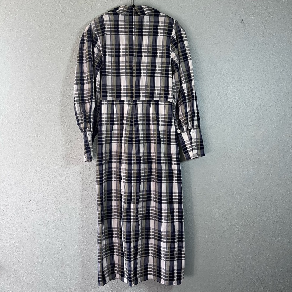 Veronica Beard Plaid Shirt Dress Belted Midi Button Front Long - Picture 3 of 14